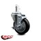 Service Caster 4'' Black Poly Wheel Swivel 7/16'' Grip Ring Stem Caster with Brake SCC-GR20S414-PPUB-BLK-TLB-716138 - alternate 4